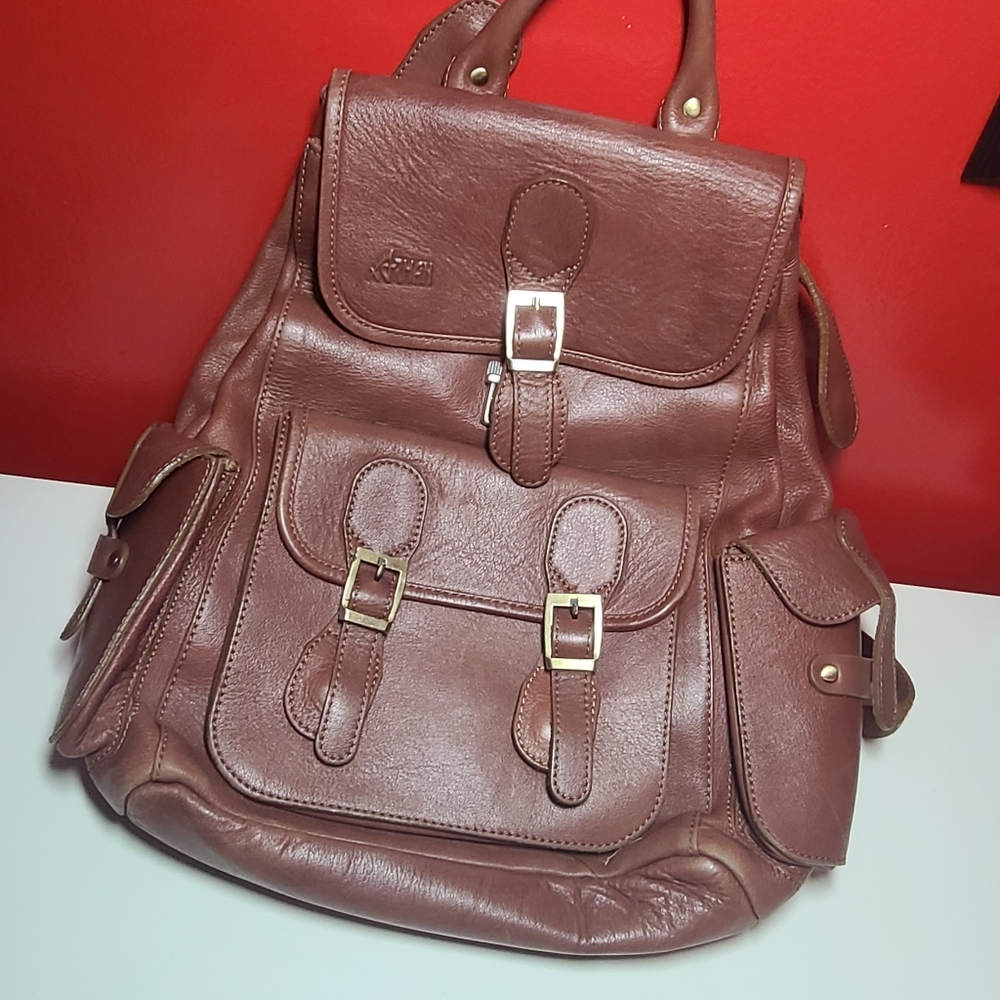 Vintage leather backpack